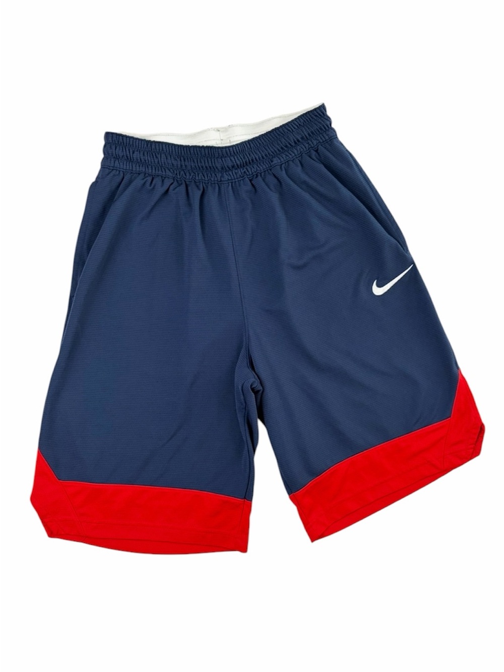 Nike Dri-FIT Retro Style Navy Red Colorblock Basketball Shorts (M)